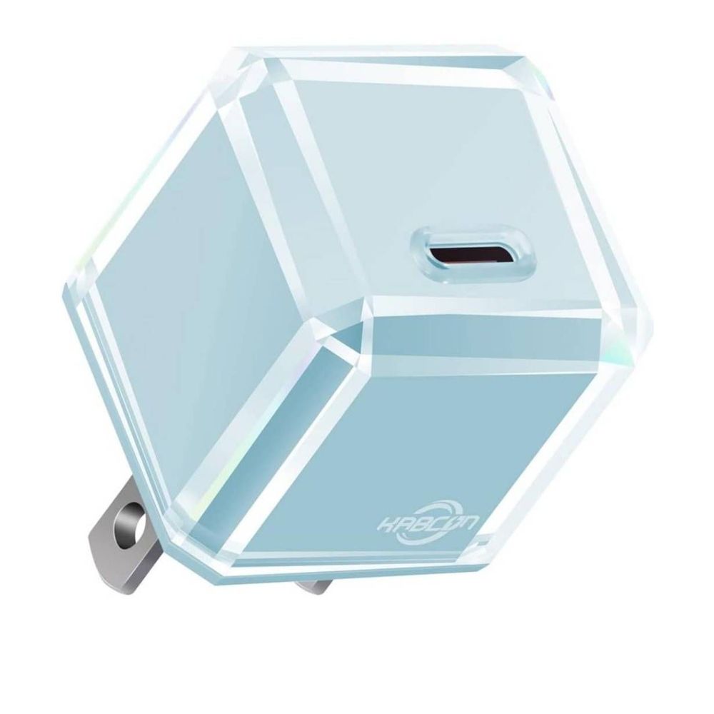 USB C Charger 20W PD 3.0 Durable Compact Fast Charger Light Cyan
